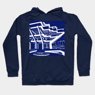 brutal brutalist architecture in modern sketch art ecopop Hoodie